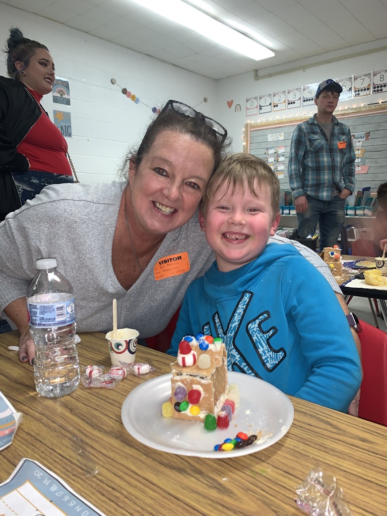 Belpre Elementary Kindergarten students and their families worked together to build gingerbread houses too cute to eat. 