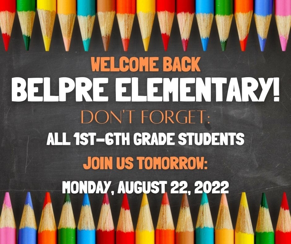 Welcome back Belpre Elementary!