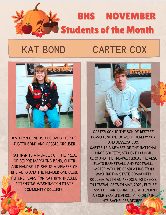 2022 November Students of the Month