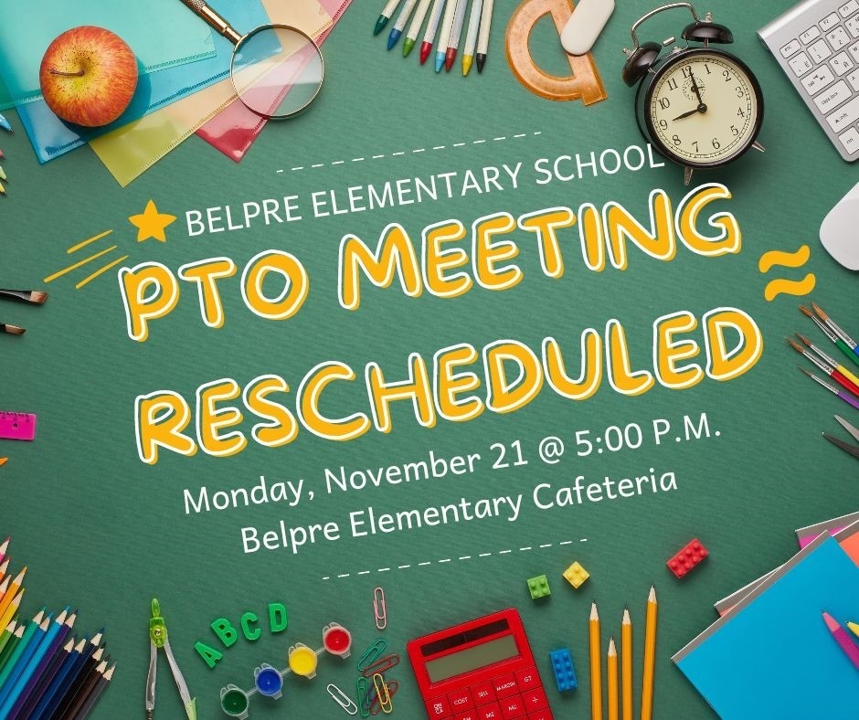BES PTO is rescheduled for Monday, November 21, 2022