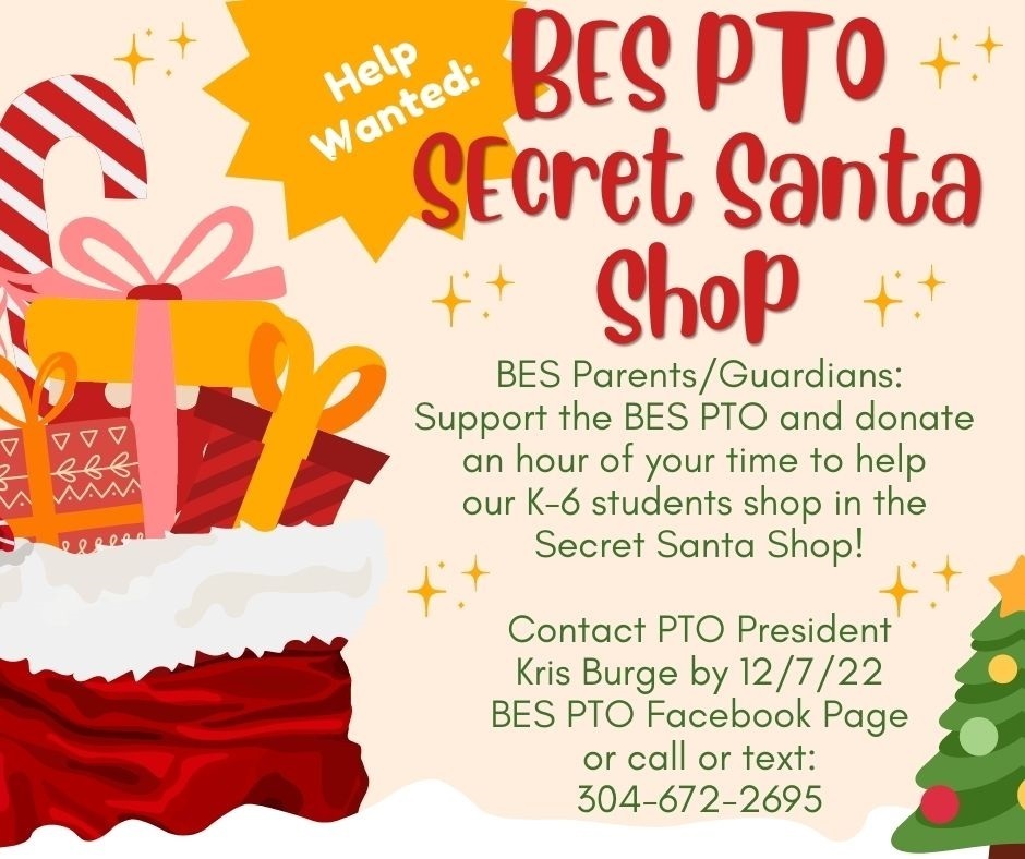 Help out with the BES PTO Secret Santa Shop!