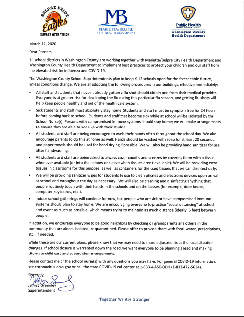 letter from superintendents
